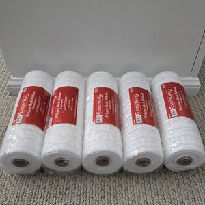 POLYPRO MESH RIBBON - SET OF 4) WHITE W/DECORATIVE DESIGN